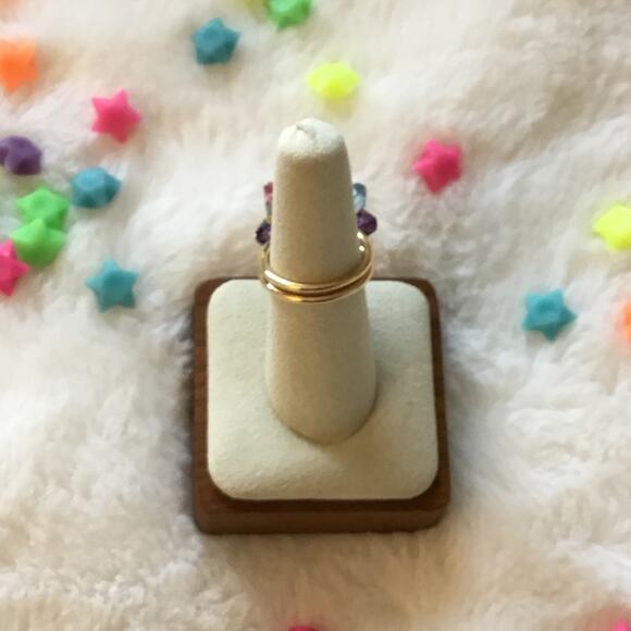 Cluster Multi Vivid Crystals Ring - Picture 6 of 6